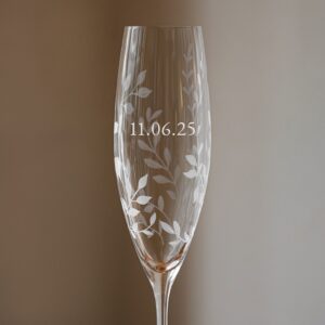 Set of Two Personalised Botanical Crystal Champagne Flutes - Thumbnail 2