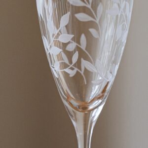 Set of Two Personalised Botanical Crystal Champagne Flutes - Thumbnail 4