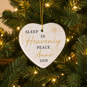 Personalised Heavenly Peace Ceramic Heart Decoration - Thumbnail 3